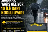 Sağanak yağış uyarısı: 10 il için sarı kod verildi