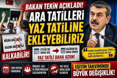 Bakan Tekin’den Eğitim Takviminde Büyük Değişiklik Sinyali: Ara Tatiller Kalkabilir, Yaz Tatili Uzayabilir