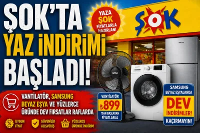 ŞOK’ta Dev Yaz İndirimi Başladı! 13-19 Mayıs Aktüel Katalogta Vantilatör, Samsung Beyaz Eşya ve Yüzlerce Fırsat