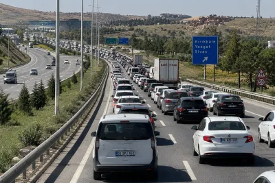 Bayram dönüşü Kırıkkale'de trafik yoğunluğu oluştu