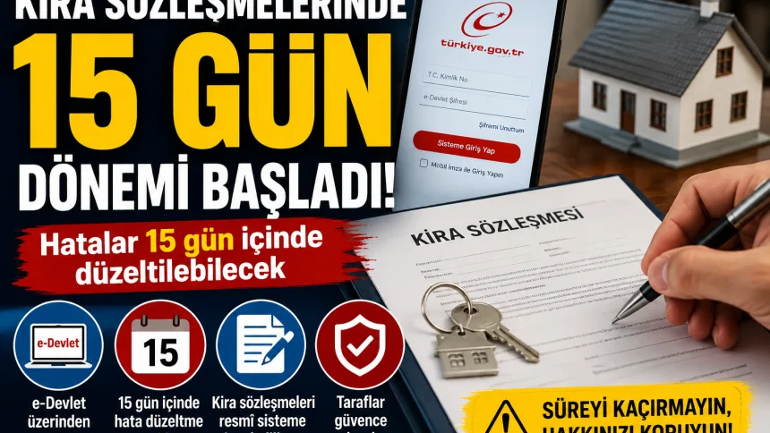 e-Devlet kira sözleşmelerinde yeni dönem: Hatalar 15 gün içinde düzeltilebilecek
