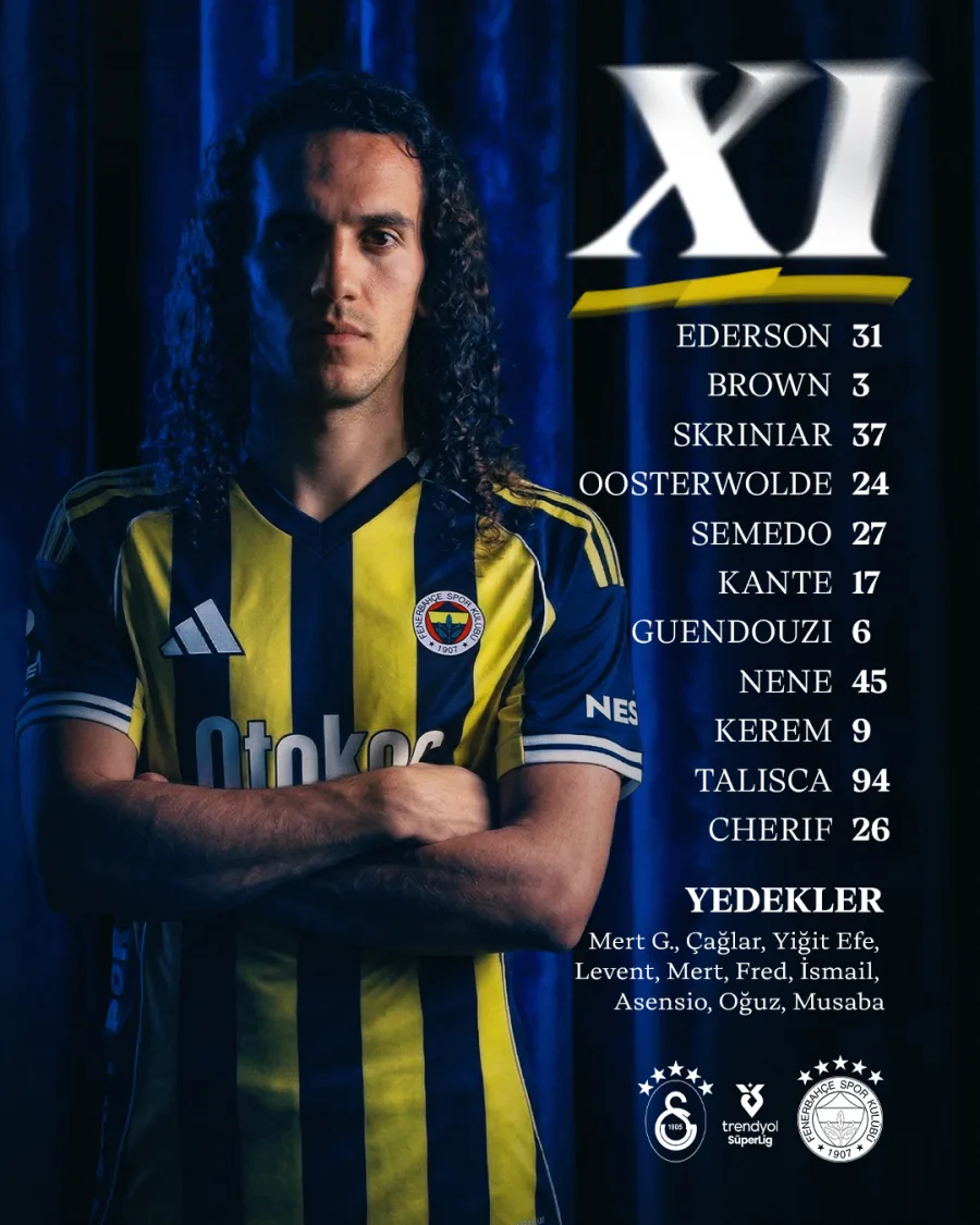 Galatasaray Fenerbahçe Derbisinde ilk 11’ler açıklandı! Derbide sürpriz var